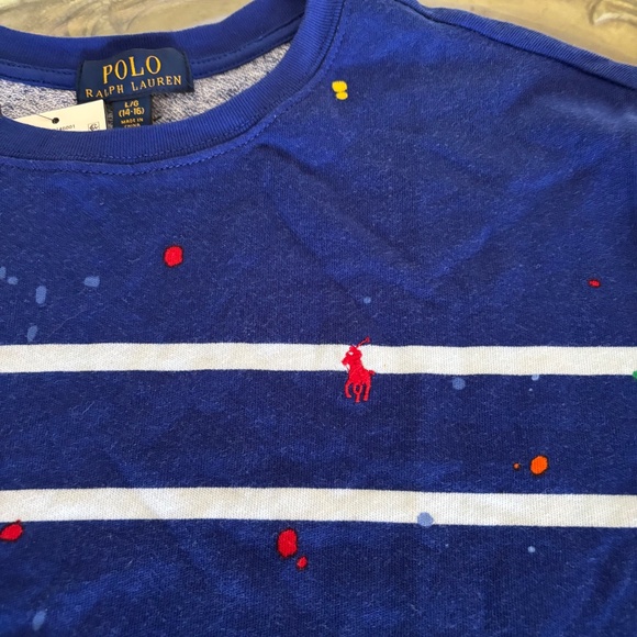 NWT Polo Ralph Lauren Paint Splatter Sweatshirt Kids Boys Size Large (14-16) - Picture 5 of 5